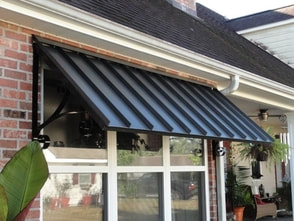 window side metal awning installed 