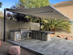 neatly installed retractable outdoor awning 
